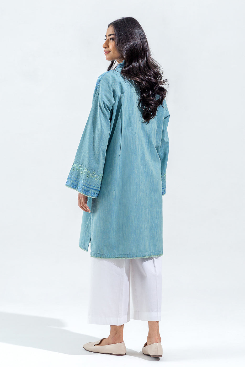 EMBROIDERED SLUB KHADDAR SHIRT (PRET)