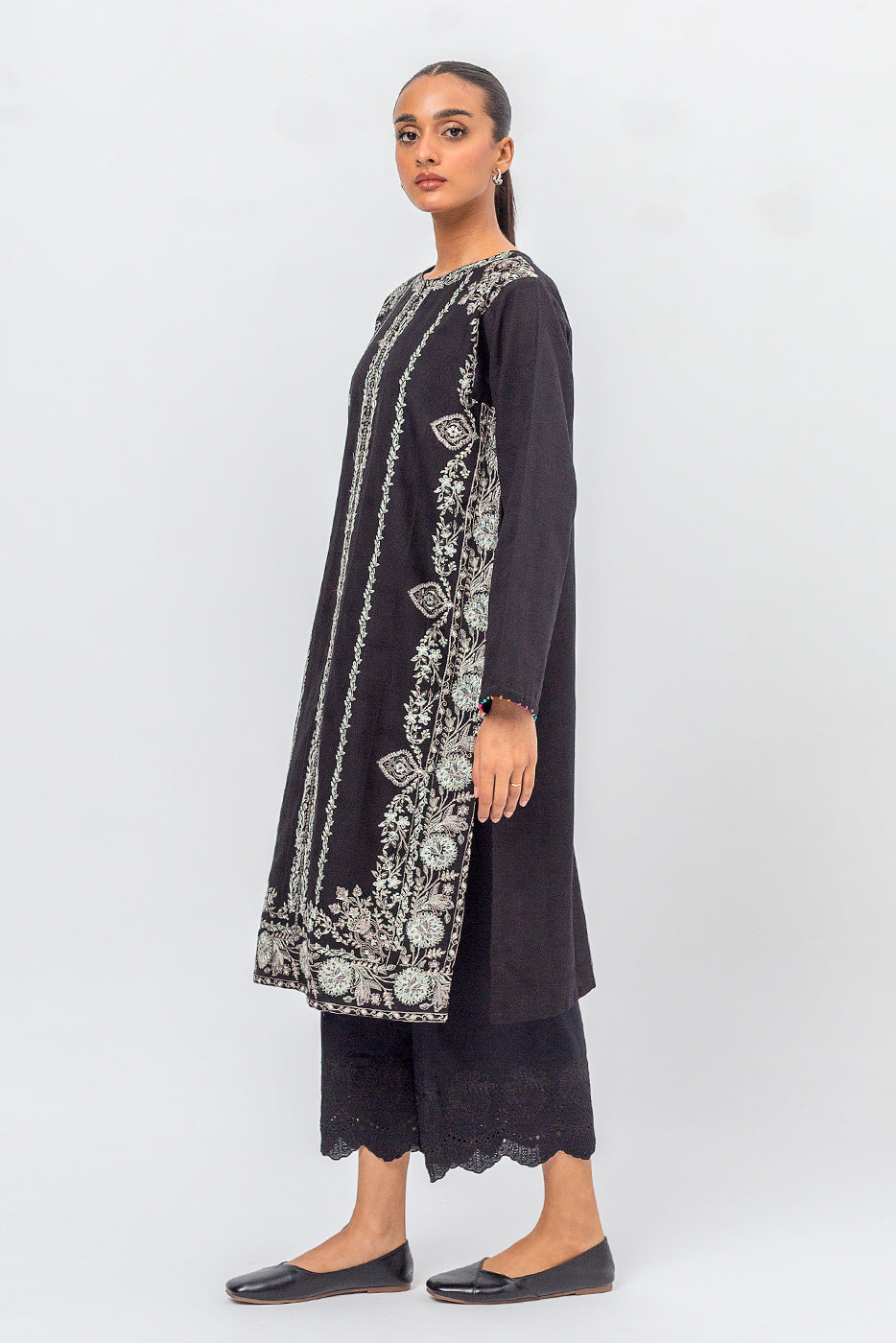 EMBROIDERED KHADDAR JACQUARD SHIRT (PRET)