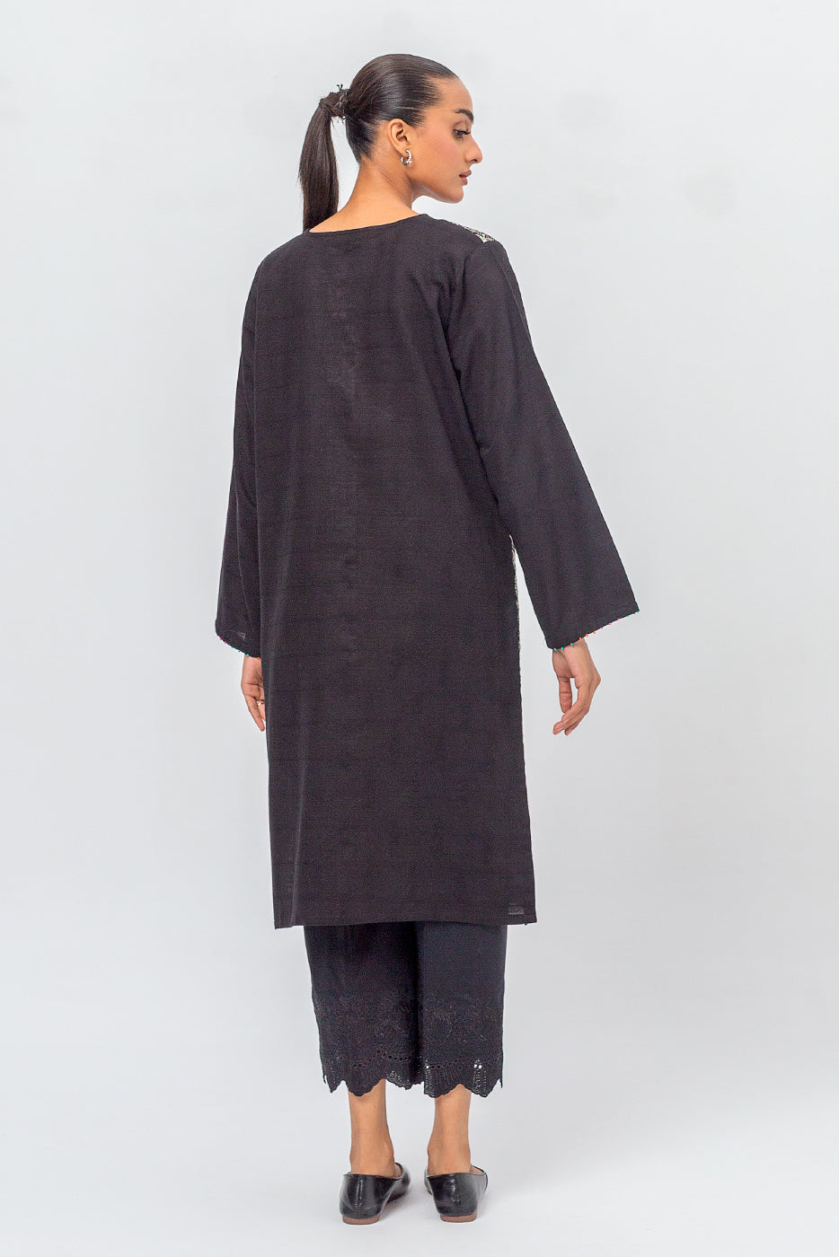 EMBROIDERED KHADDAR JACQUARD SHIRT (PRET)