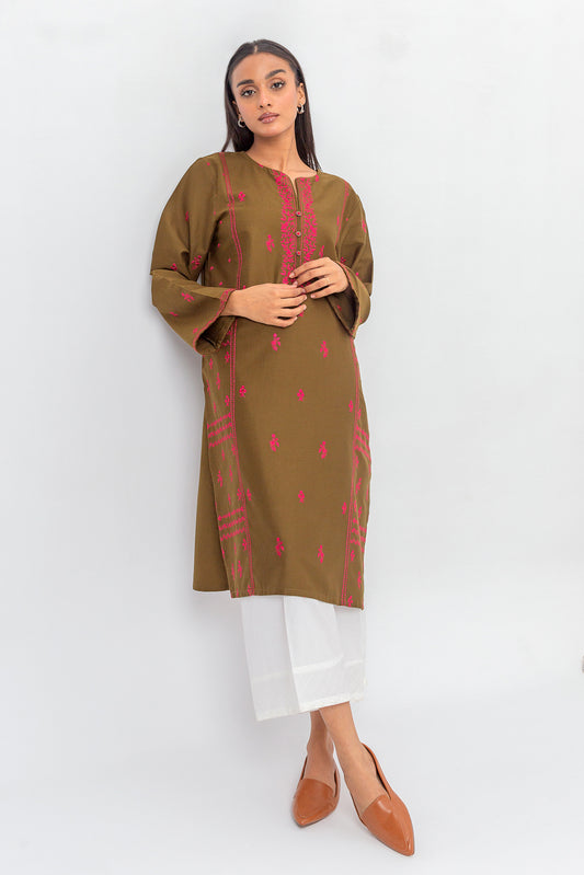 EMBROIDERED DOBBY SHIRT (PRET)
