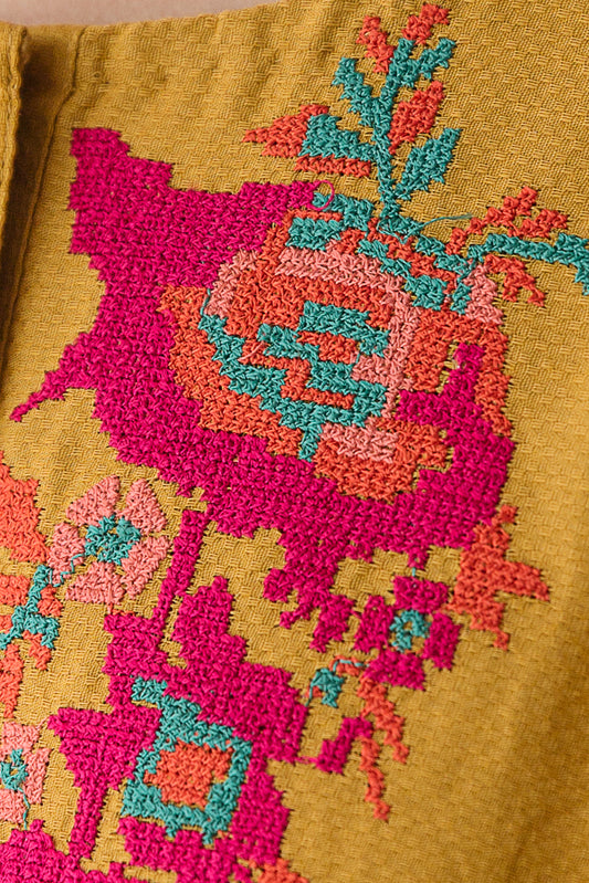 EMBROIDERED DOBBY SHIRT (PRET)