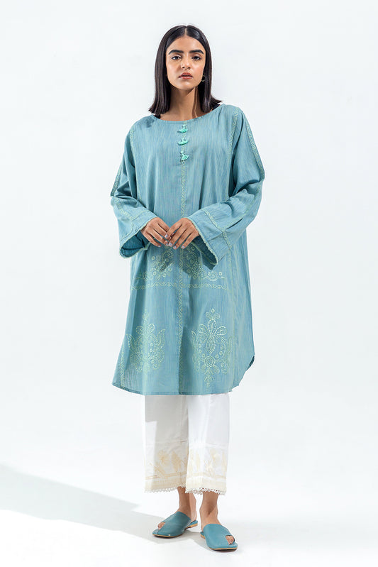 EMBROIDERED SLUB KHADDAR SHIRT (PRET)