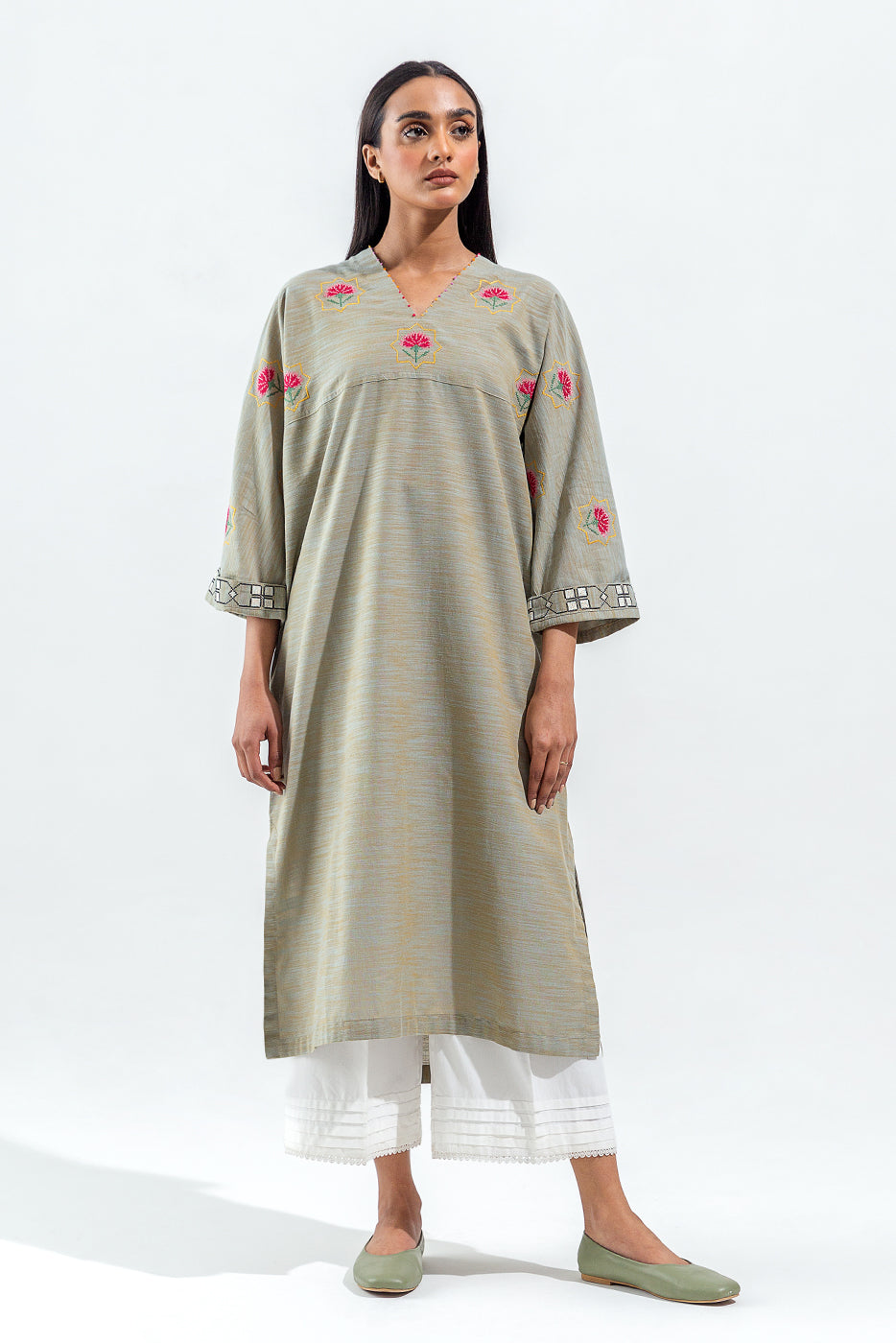 EMBROIDERED YARN DYED SHIRT (PRET)