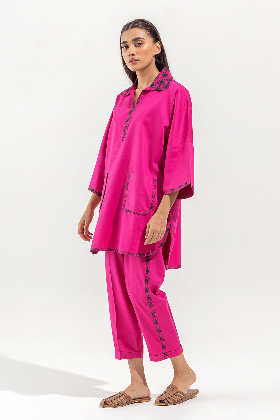 2 PIECE SELF JACQUARD SUIT (PRET)