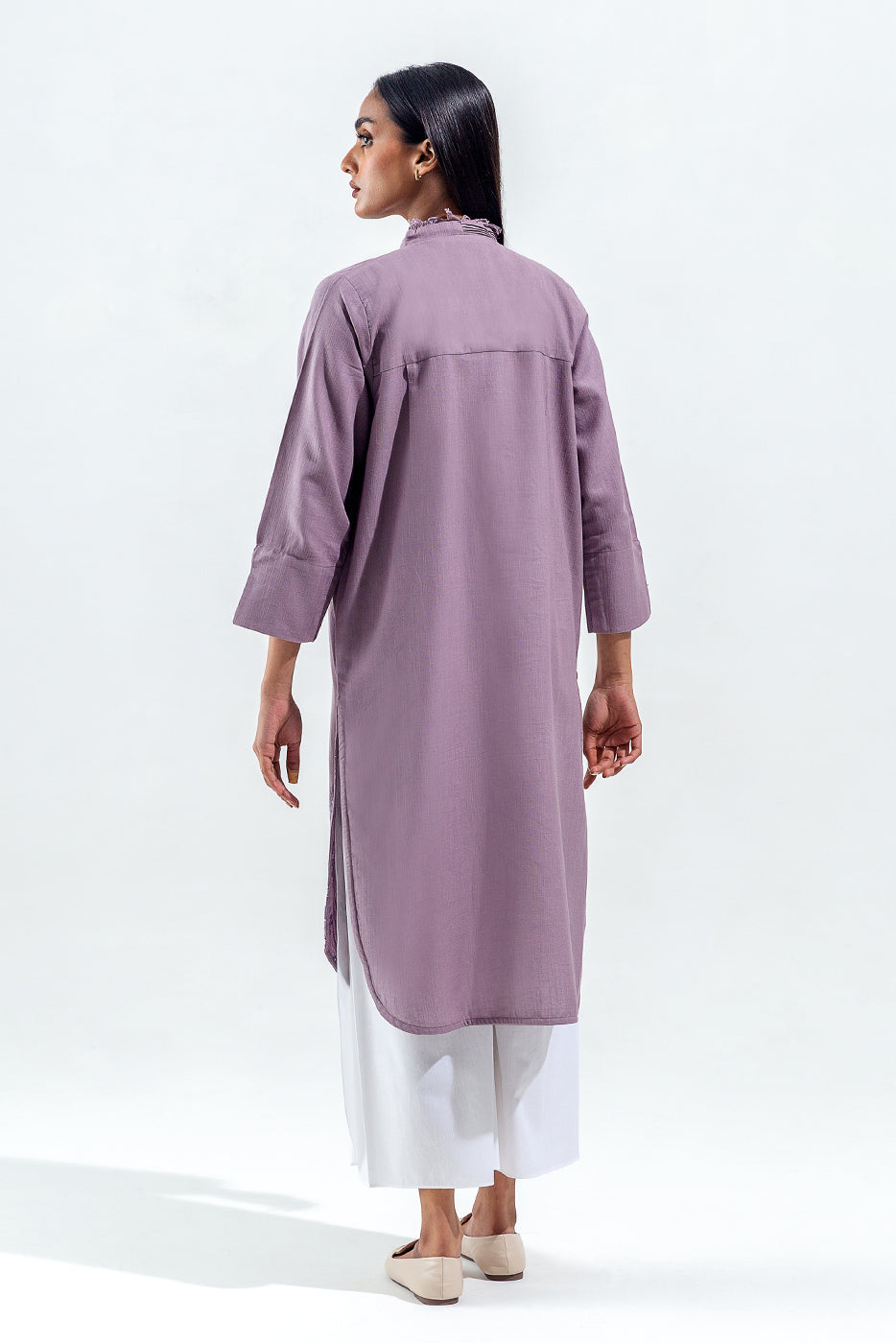EMBROIDERED SLUB KHADDAR SHIRT (PRET)