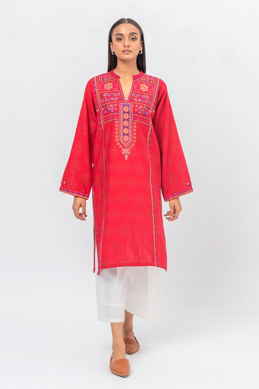 EMBROIDERED EXTRA JACQUARD SHIRT (PRET)