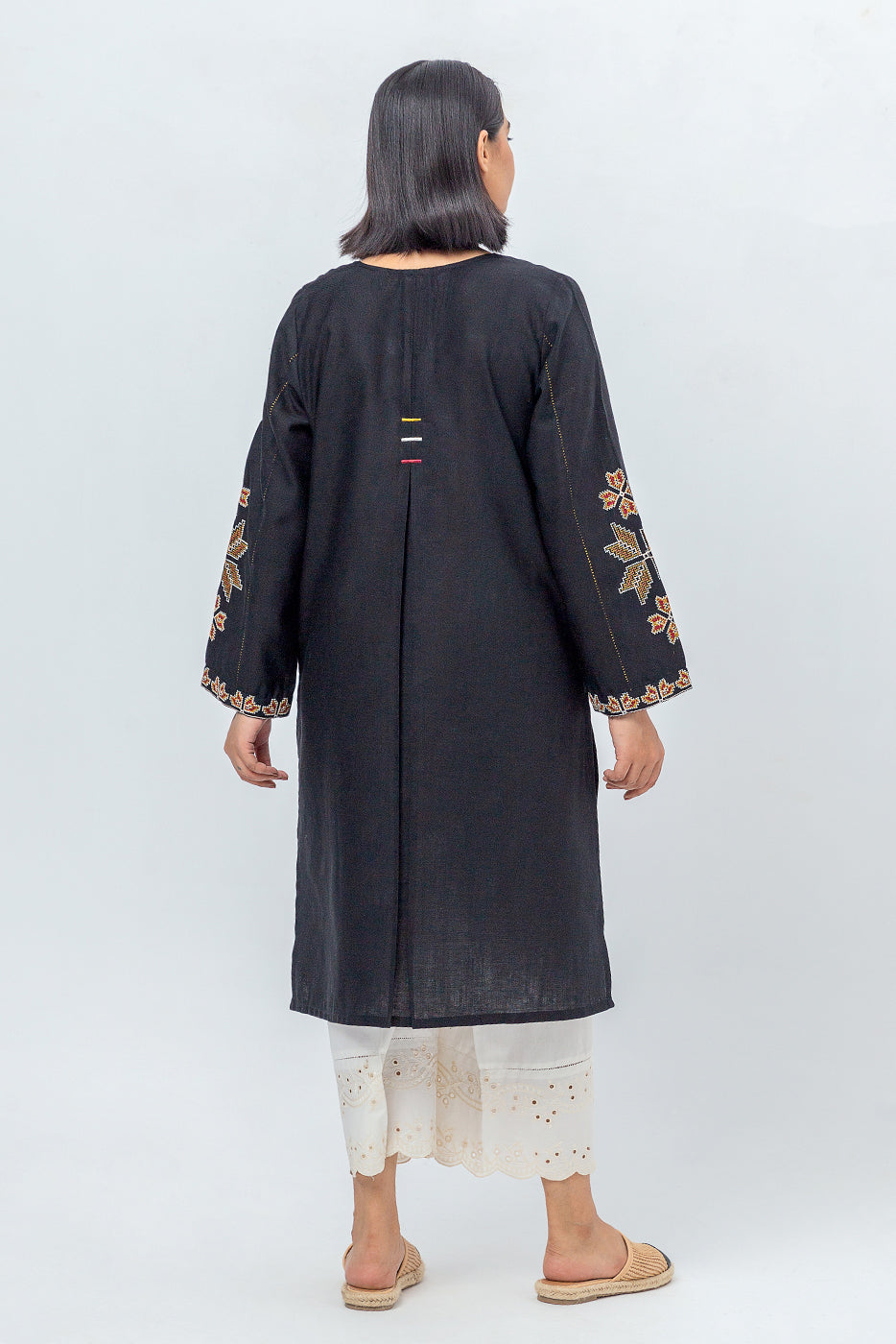 EMBROIDERED KHADDAR JACQUARD SHIRT (PRET)