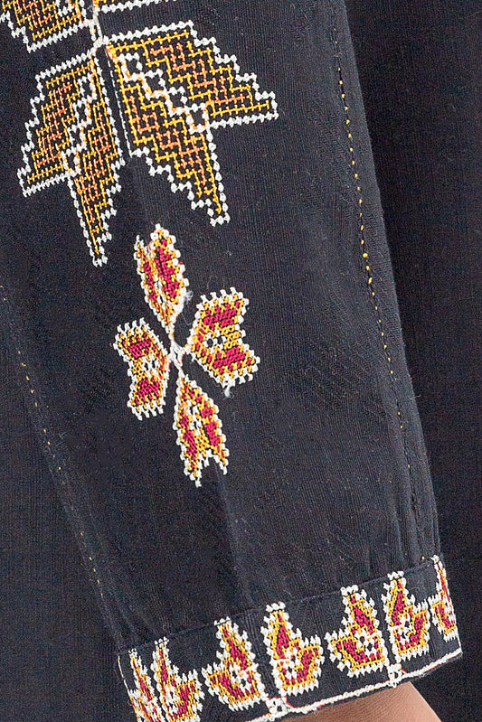 EMBROIDERED KHADDAR JACQUARD SHIRT (PRET)