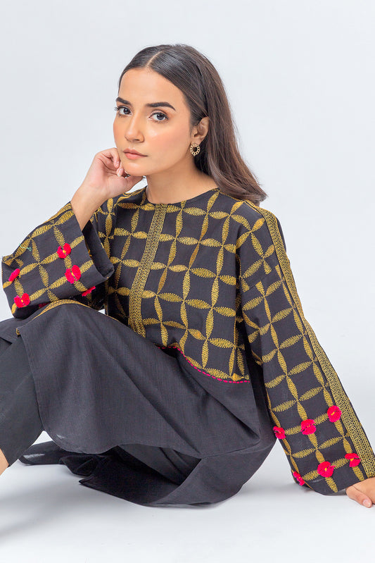 EMBROIDERED KHADDAR SHIRT (PRET)