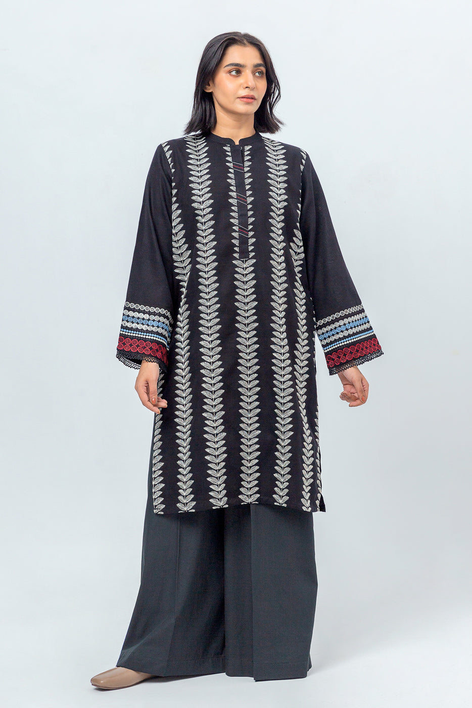 EMBROIDERED KHADDAR SHIRT (PRET)