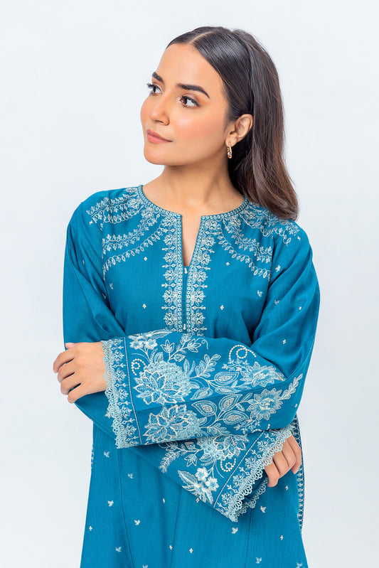 EMBROIDERED KHADDAR SHIRT (PRET)