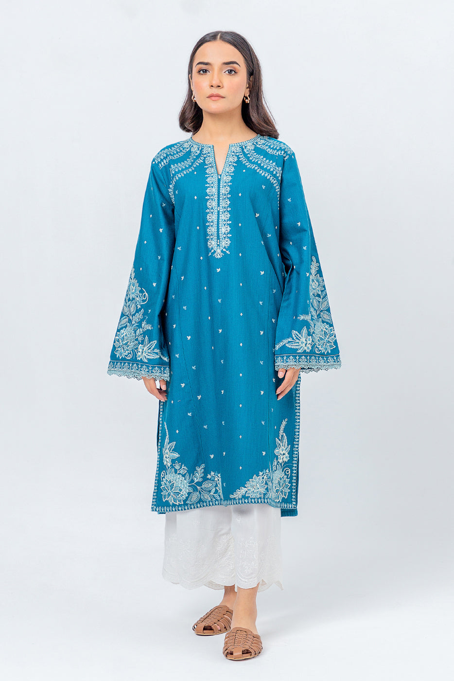 EMBROIDERED KHADDAR SHIRT (PRET)