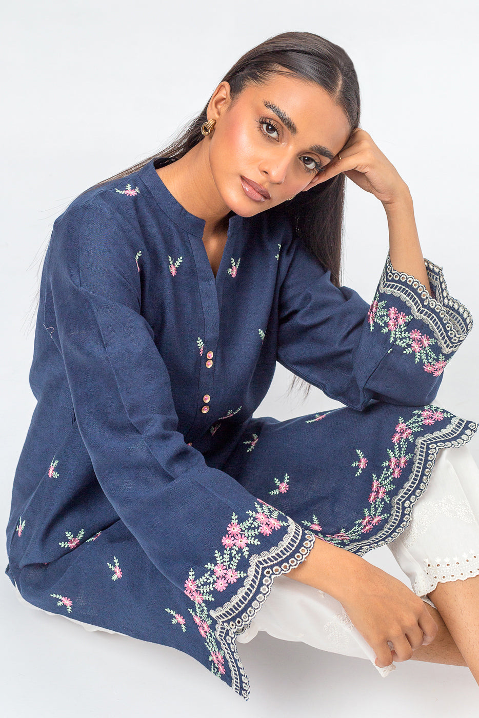 EMBROIDERED JACQUARD SHIRT (PRET)