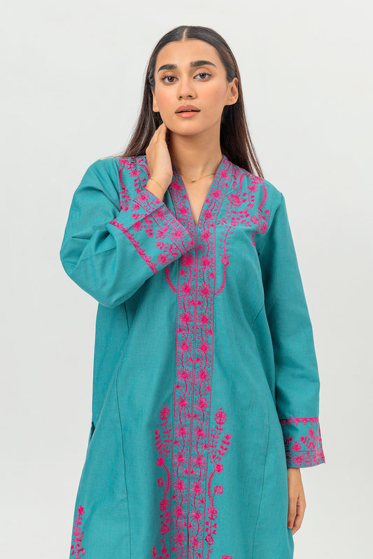 EMBROIDERED KHADDAR SHIRT (PRET)