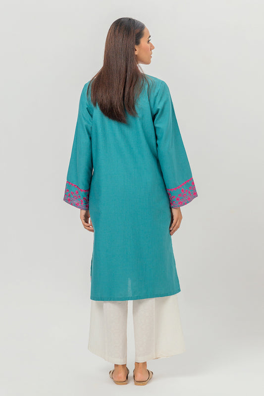 EMBROIDERED KHADDAR SHIRT (PRET)