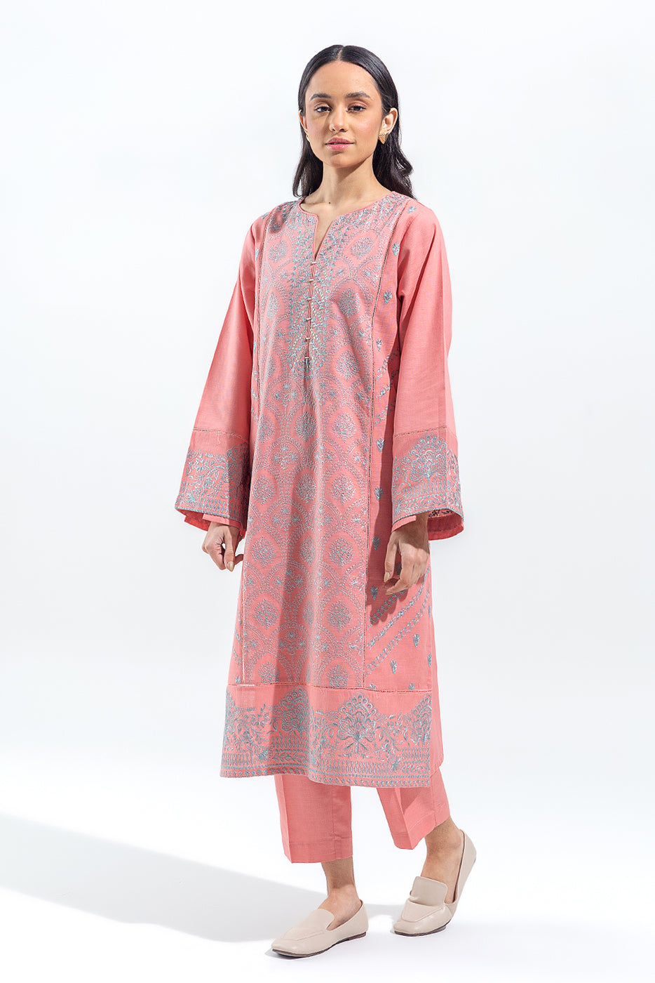 2 PIECE EMBROIDERED KHADDAR SUIT (PRET)