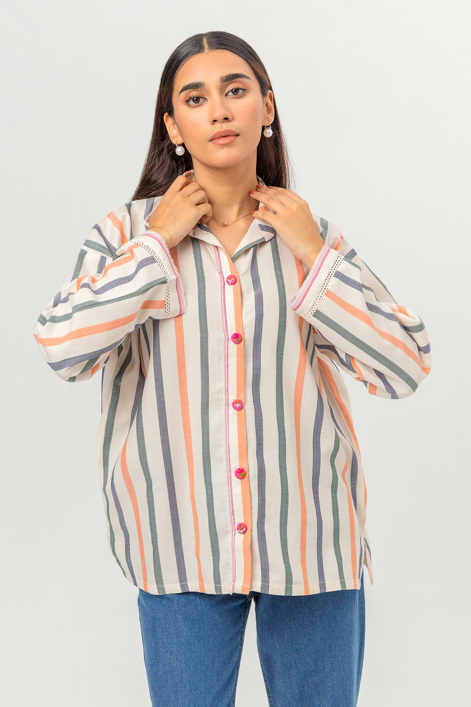 EMBROIDERED YARN DYED SHIRT (PRET)