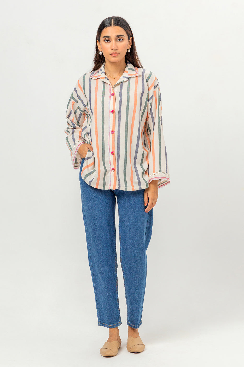 EMBROIDERED YARN DYED SHIRT (PRET)