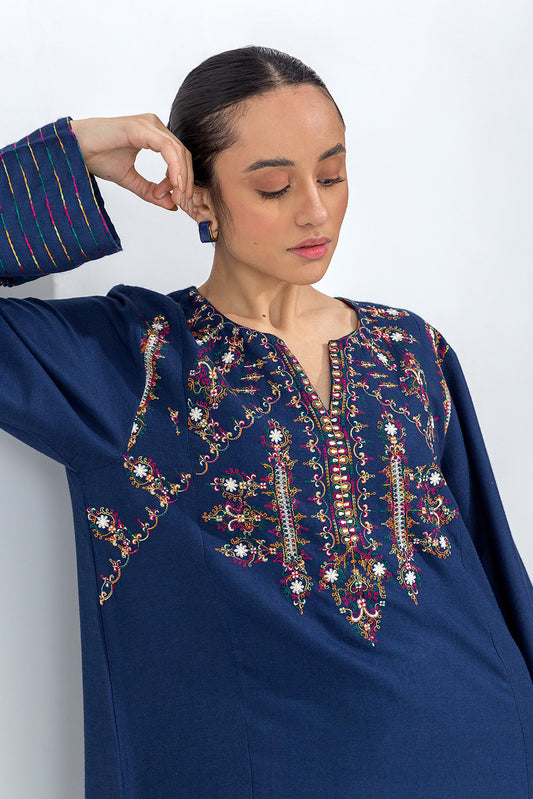 EMBROIDERED CHAMBREY SHIRT (PRET)