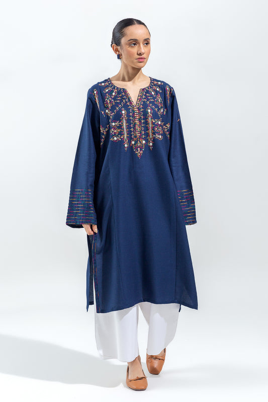 EMBROIDERED CHAMBREY SHIRT (PRET)