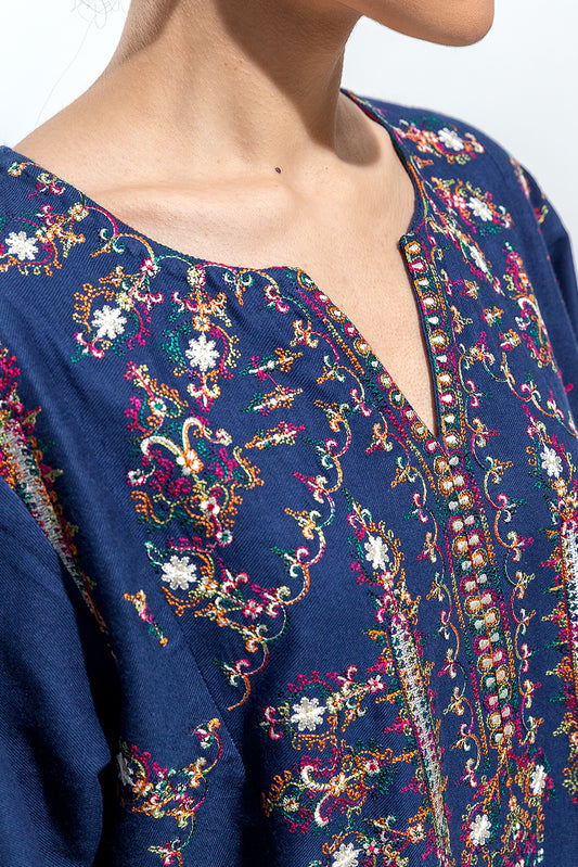 EMBROIDERED CHAMBREY SHIRT (PRET)