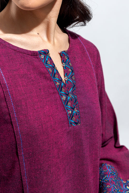 EMBROIDERED YARN DYED SHIRT (PRET)