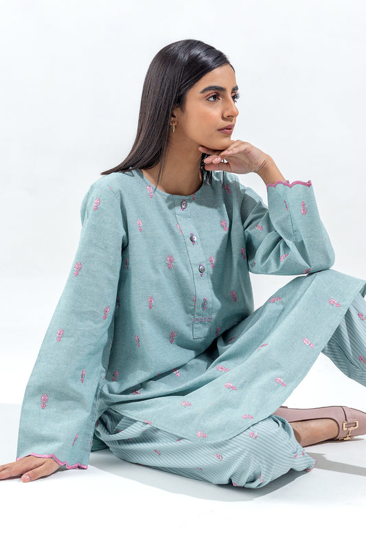 2 PIECE EMBROIDERED YARN DYED SUIT(PRET)