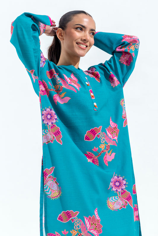 PRINTED SLUB KHADDAR SHIRT (PRET)