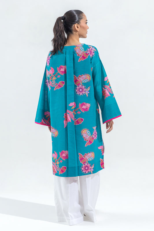PRINTED SLUB KHADDAR SHIRT (PRET)