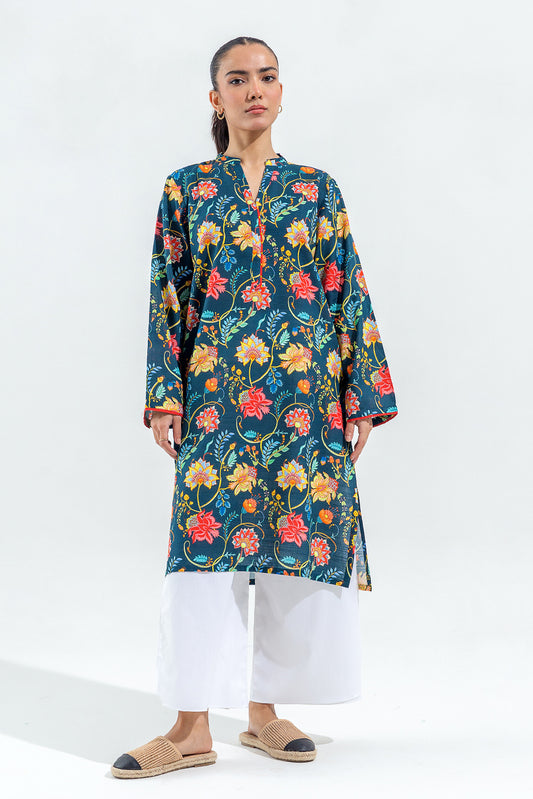 PRINTED SLUB KHADDAR SHIRT (PRET)