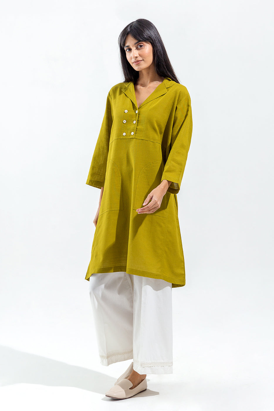 BASIC SLUB KHADDAR SHIRT (PRET)