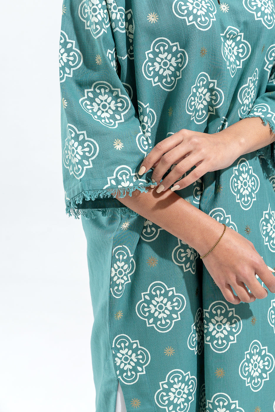 PRINTED SLUB KHADDAR SHIRT (PRET)