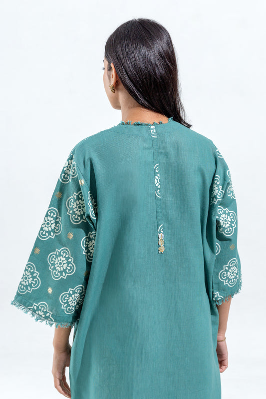 PRINTED SLUB KHADDAR SHIRT (PRET)