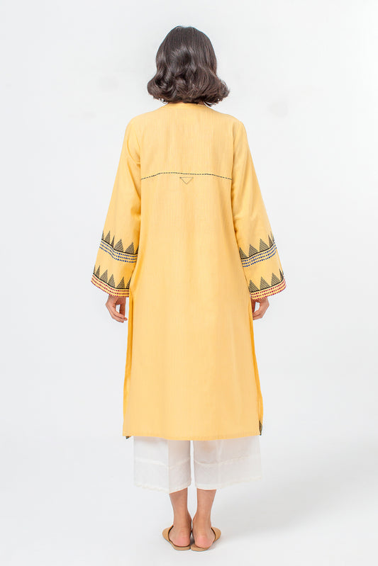 EMBROIDERED SLUB KHADDAR SHIRT (PRET)