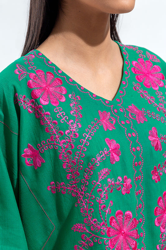 EMBROIDERED SLUB KHADDAR SHIRT(PRET)