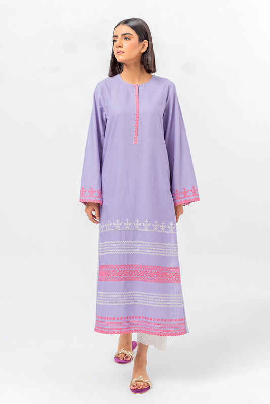 EMBROIDERED SLUB KHADDAR SHIRT (PRET)