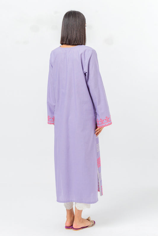 EMBROIDERED SLUB KHADDAR SHIRT (PRET)