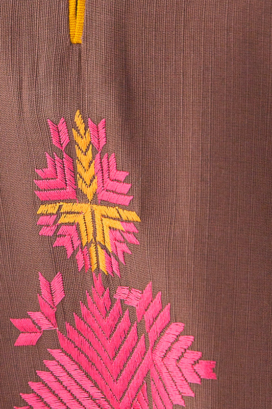 EMBROIDERED SLUB KHADDAR SHIRT (PRET)