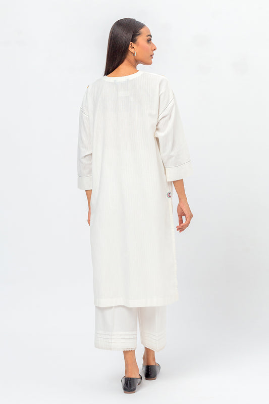 EMBROIDERED SLUB KHADDAR SHIRT (PRET)