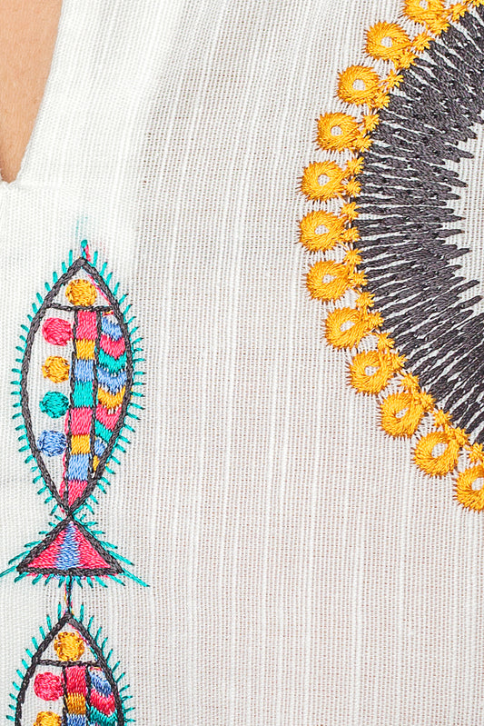 EMBROIDERED SLUB KHADDAR SHIRT (PRET)