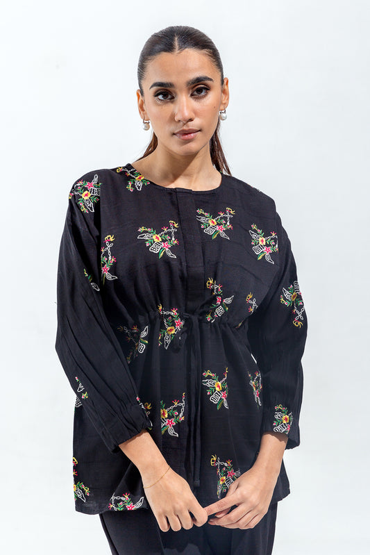 EMBROIDERED KHADDAR JACQUARD SHIRT (PRET)