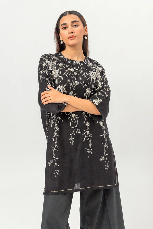 EMBROIDERED KHADDAR JACQUARD SHIRT (PRET)