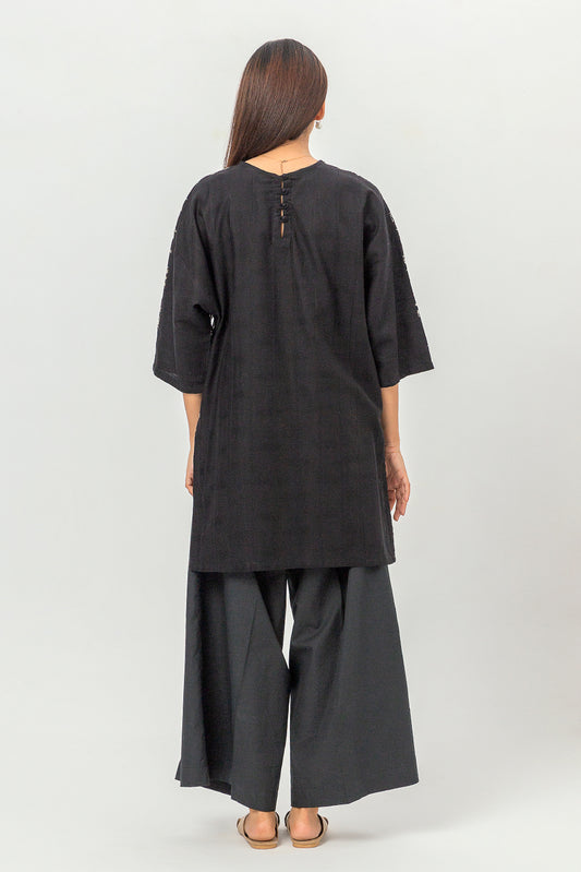 EMBROIDERED KHADDAR JACQUARD SHIRT (PRET)