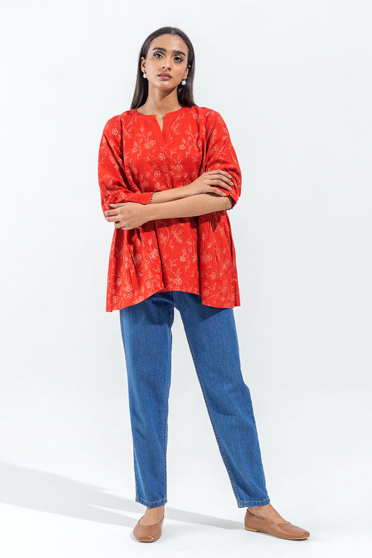 EMBROIDERED SLUB KHADDAR TOP (PRET)