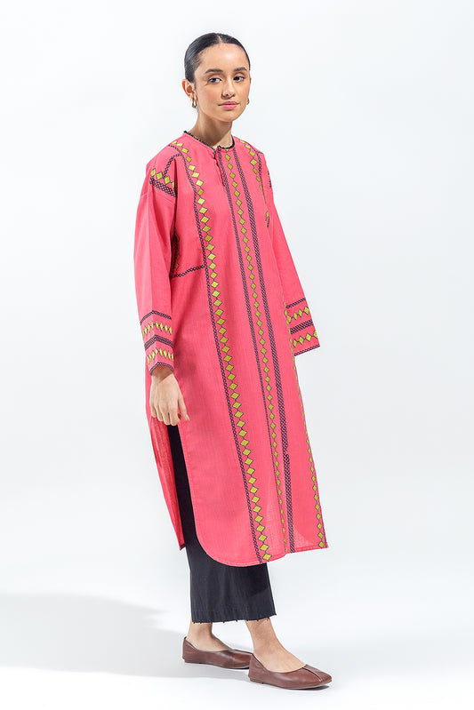 EMBROIDERED SLUB KHADDAR SHIRT (PRET)