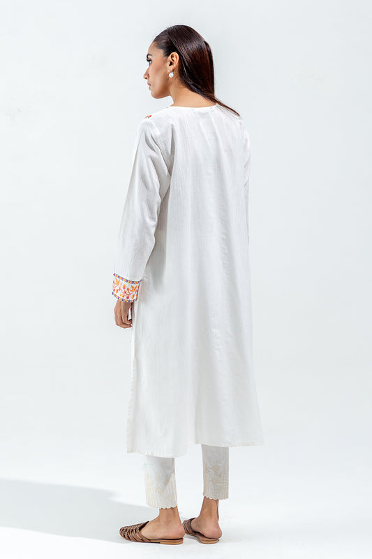 EMBROIDERED SLUB KHADDAR SHIRT (PRET)