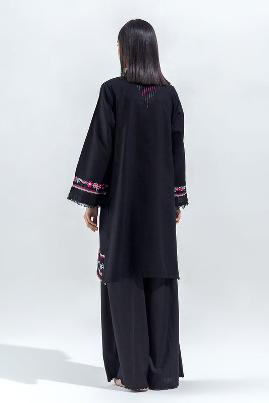 EMBROIDERED SLUB KHADDAR SHIRT(PRET)