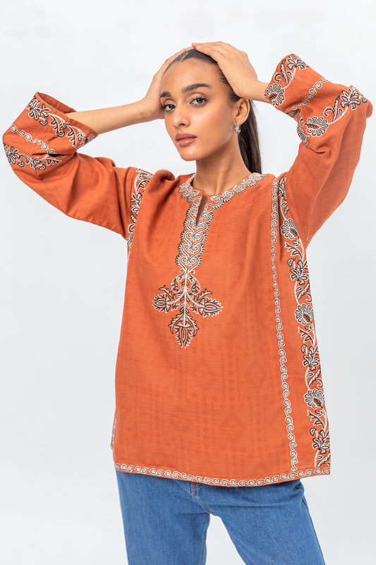 KHADDAR JACQUARD TOP (PRET)