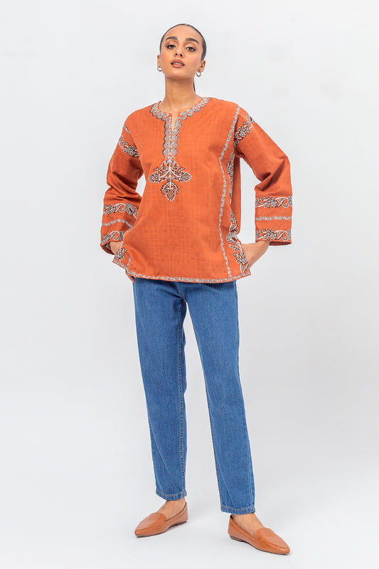 KHADDAR JACQUARD TOP (PRET)