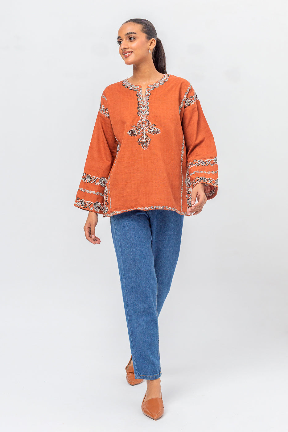 KHADDAR JACQUARD TOP (PRET)